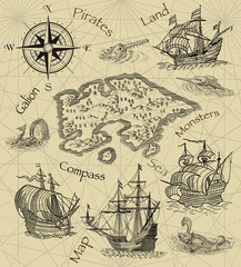 Old pirate map