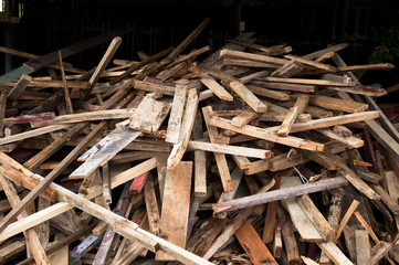 stack of used old wood
