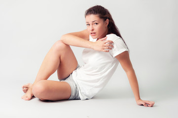 young woman in studio