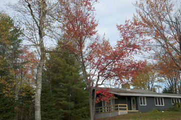 Fototapeta na wymiar Fall on Lake Placid, Adirondack Mountains New York, USA