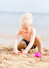 toddler at a beach