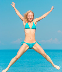 Fototapeta premium On a Beach In Joy Models