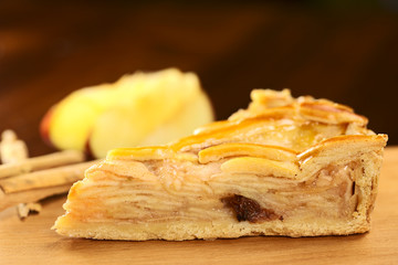 A slice of delicious apple pie