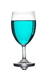 Blue liquid in the glass