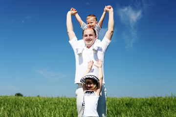 father with his child outdoor