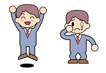 シンプル男性＿喜び悲しみ