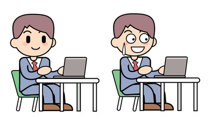 シンプル男性＿パソコン