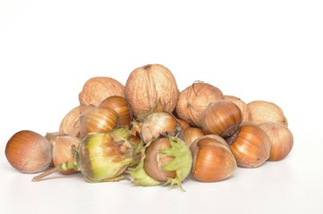 hazelnuts and walnuts