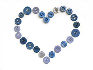 Blue Heart Buttons
