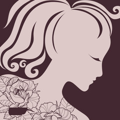 Vector girl with beautiful hair