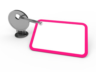 3d key attached pink