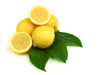 lemons on white