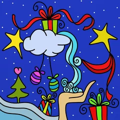 Abwaschbare Fototapete Klassische Abstraktion Weihnachtsabstrakter Hintergrund mit Geschenken