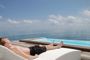 Relaxen Rattan Rattanliege Meer Ocean