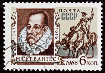 Postal stamp. M. Servantes, 1966