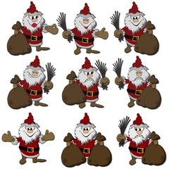 verschiedene Weihnachtsmänner