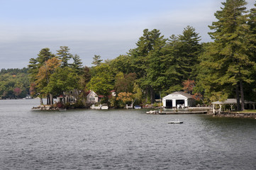 Naklejka premium Lake Winnipesaukee in New Hampshire in the USA