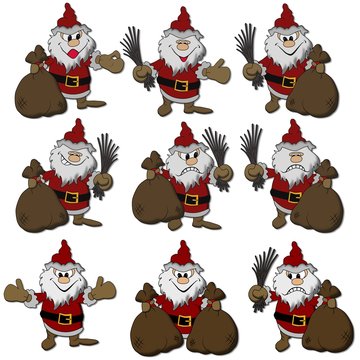 verschiedene Weihnachtsm&auml;nner