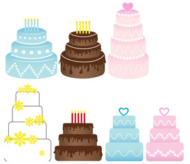Set of sweet cakes