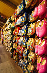 Famous traditional Dutch wooden clogs