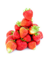 big juicy red ripe strawberries  isolated on white