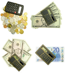 calculator and money set