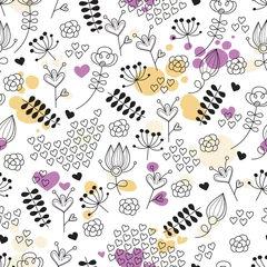 Muurstickers Floral seamless pattern © korinoxe