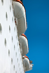 Lifeboats on a Cruise Ship