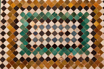 Alhambra de Granada. Ceramic mosaic from Comares facade