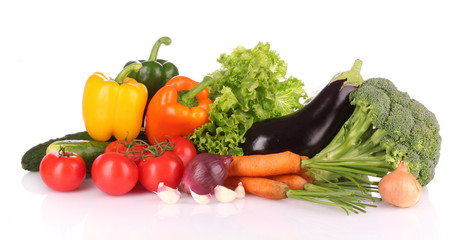 A set of fresh vegetables isolated on white