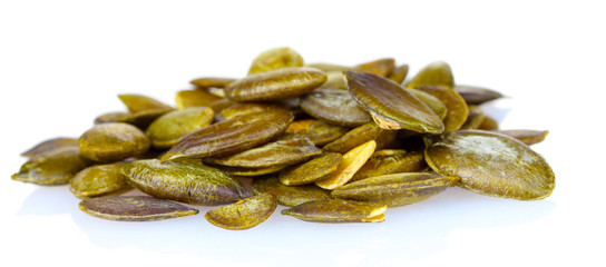 pumpkin seeds isolated on white