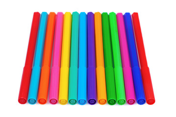 bright markers isolated on white
