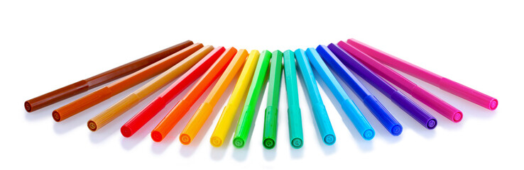 bright markers isolated on white