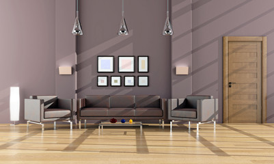 Interno con divani e finestra 3d