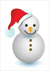 cute snowman on white background