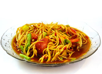 Papaya salad hot and spicy