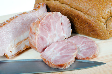 food arrangement of meat, bread and vegetables