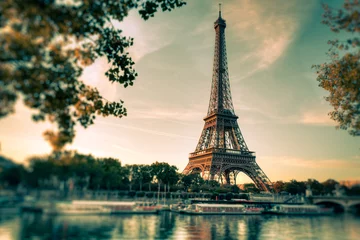 Wandcirkels aluminium Eiffeltoren Parijs Frankrijk © Beboy