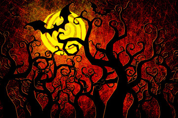 Grunge textured Halloween night background