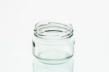 One glass jar on the mirror