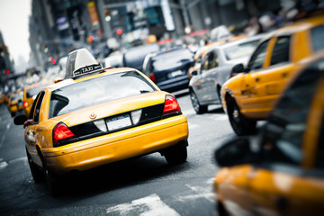 Taksówki w Nowym Jorku - obrazy, fototapety, plakaty