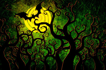 Grunge textured Halloween night background