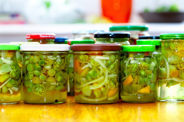 home made preserves - green tomatos salad