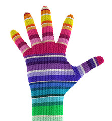 hand in the striped glove