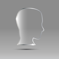 Logo glass and metal head # Vector