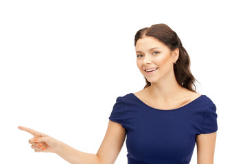 businesswoman pointing her finger