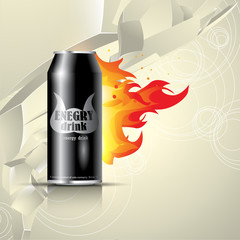 Vector can of energy drink