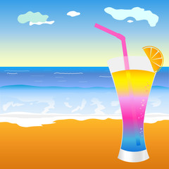 cocktail on the beach illustration