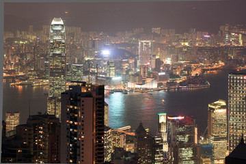 A golden night view / Hong Kong