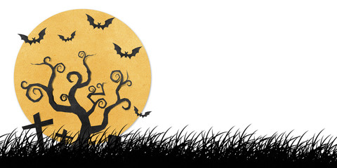 Halloween night recycled papercraft background